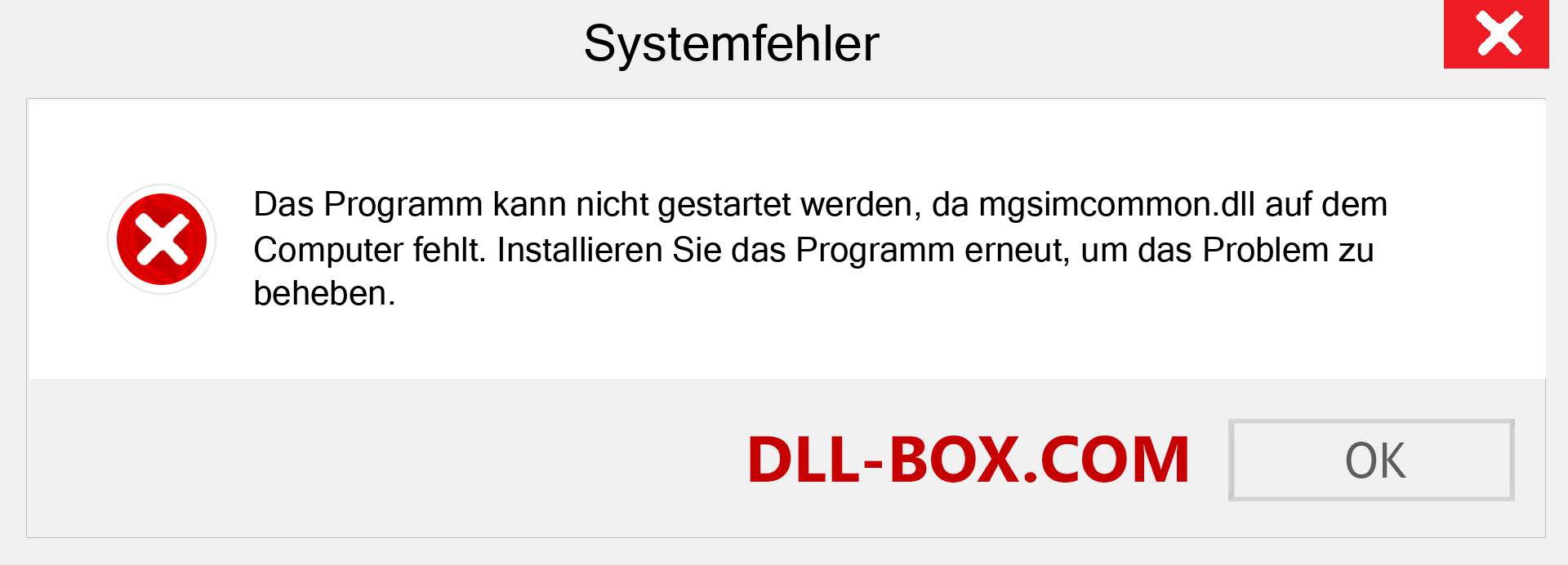 mgsimcommon.dll-Datei fehlt?. Download für Windows 7, 8, 10 - Fix mgsimcommon dll Missing Error unter Windows, Fotos, Bildern