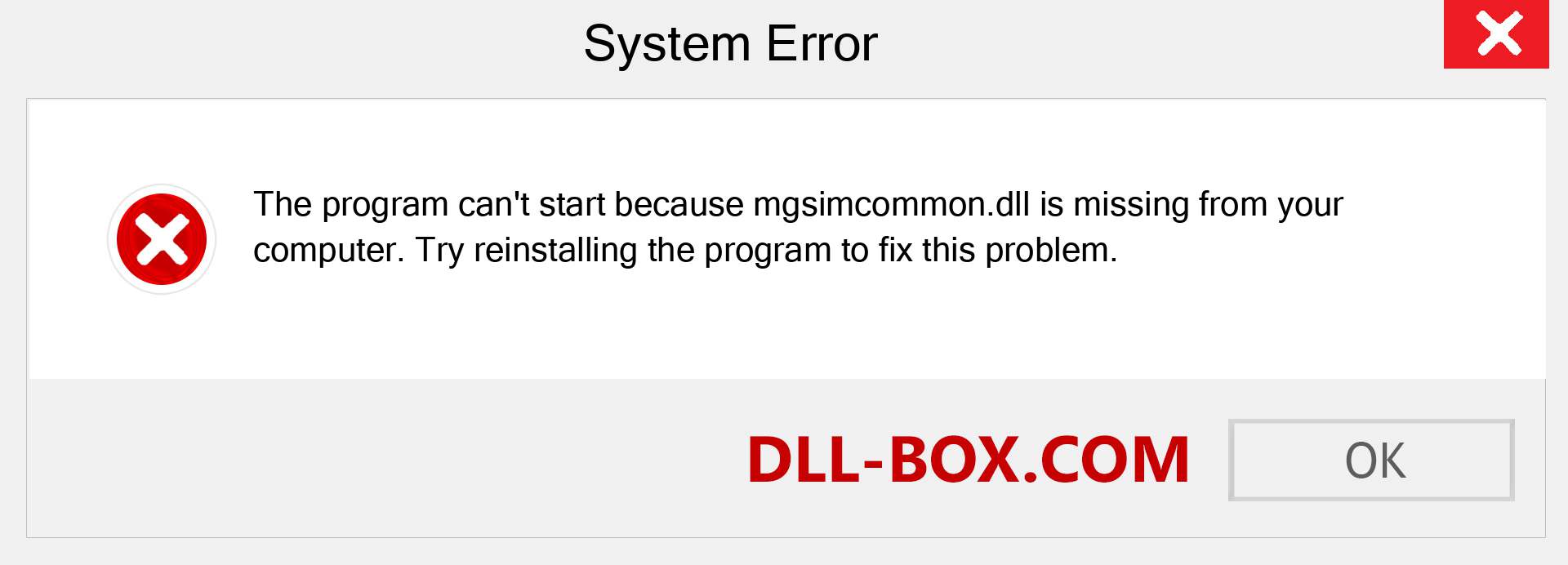  mgsimcommon.dll file is missing?. Download for Windows 7, 8, 10 - Fix  mgsimcommon dll Missing Error on Windows, photos, images